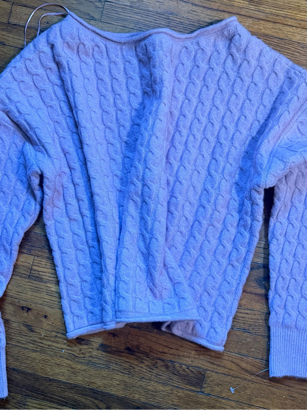 Aeropostale Women’s XL Dusty Pink Cable Knit Sweater Oversized Pullover